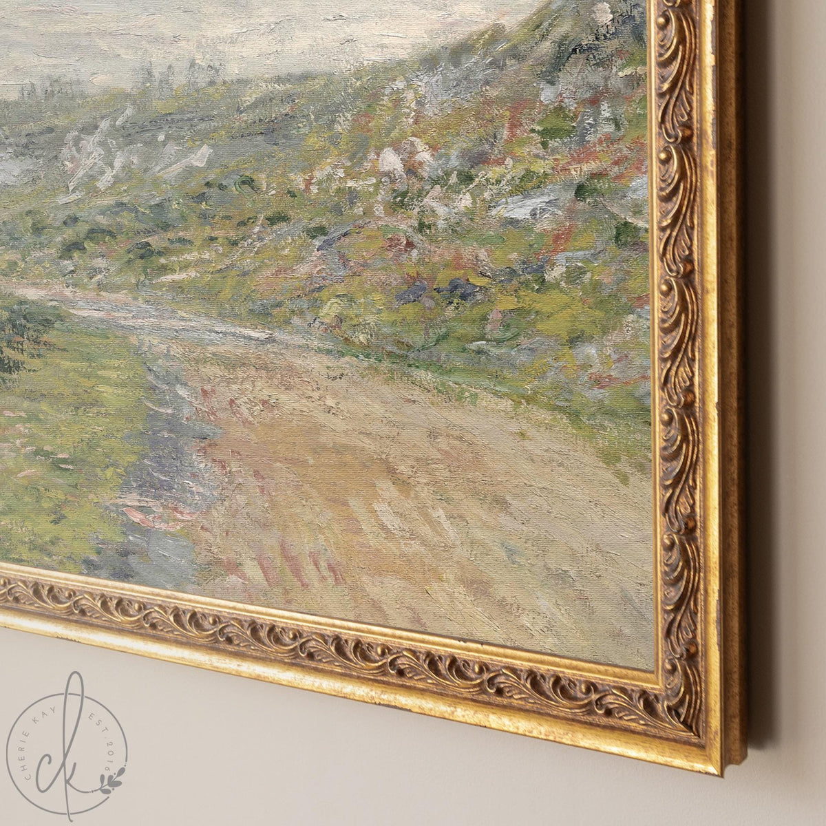 French Impressionist Art | Monet La Route de Vetheuil | Framed Canvas Landscape Wall Decor | N216