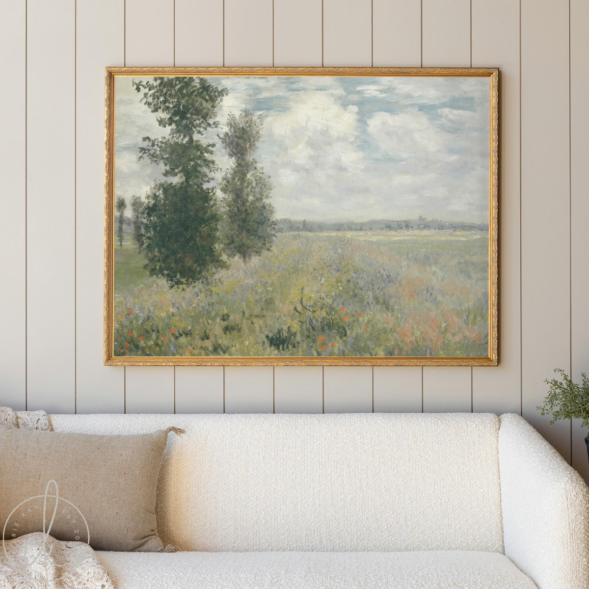 Monet Framed Print | Poppy Field Painting | Psalm 25 Christian Wall Art | N99