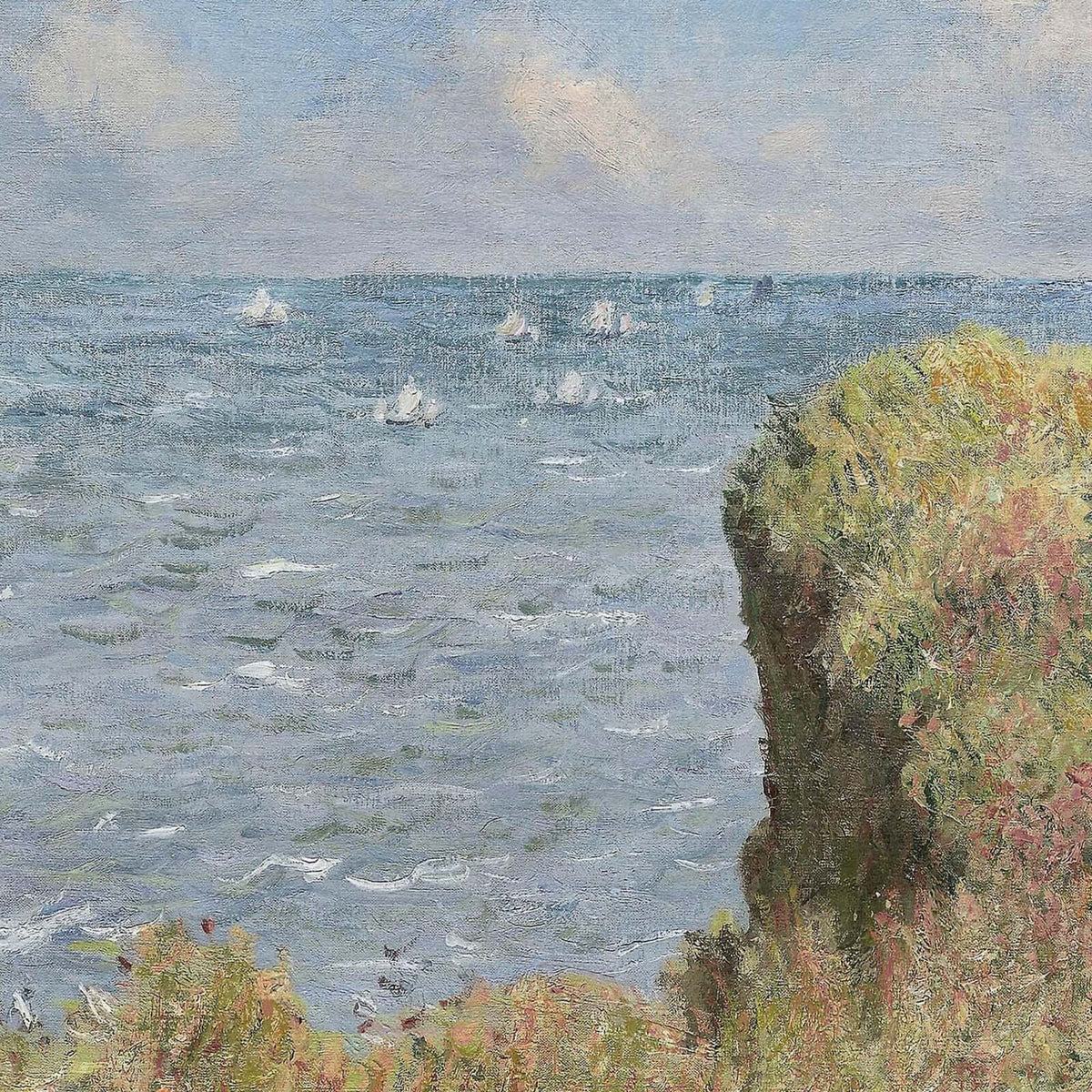 Seascape Wall Art | Monet Cliff Walk at Pourville | Gold Framed Impressionist Print | N100