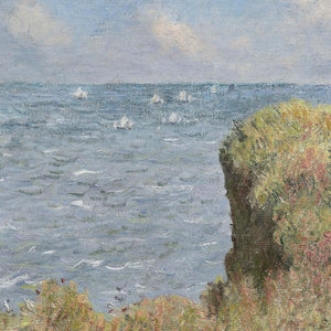 Seascape Wall Art | Monet Cliff Walk at Pourville | Gold Framed Impressionist Print | N100