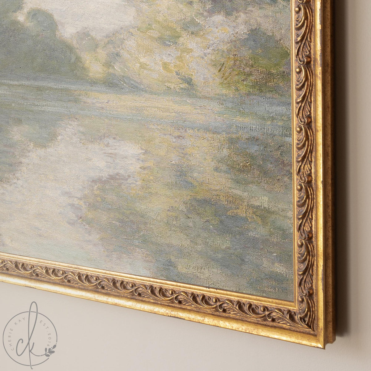 Impressionist Wall Art | Monet Morning on the Seine Framed Canvas | Moody River Landscape Print | N179