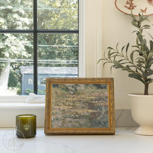 Monet Water Lilies Print | Gold Framed Impressionist Art | Lily Pond Wall Decor | N106