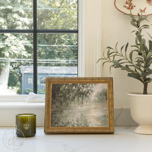 Morning on the Seine Monet | Gold Framed Impressionist Print | Willow Tree Wall Art | N130