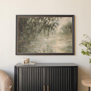 Morning on the Seine Monet | Gold Framed Impressionist Print | Willow Tree Wall Art | N130
