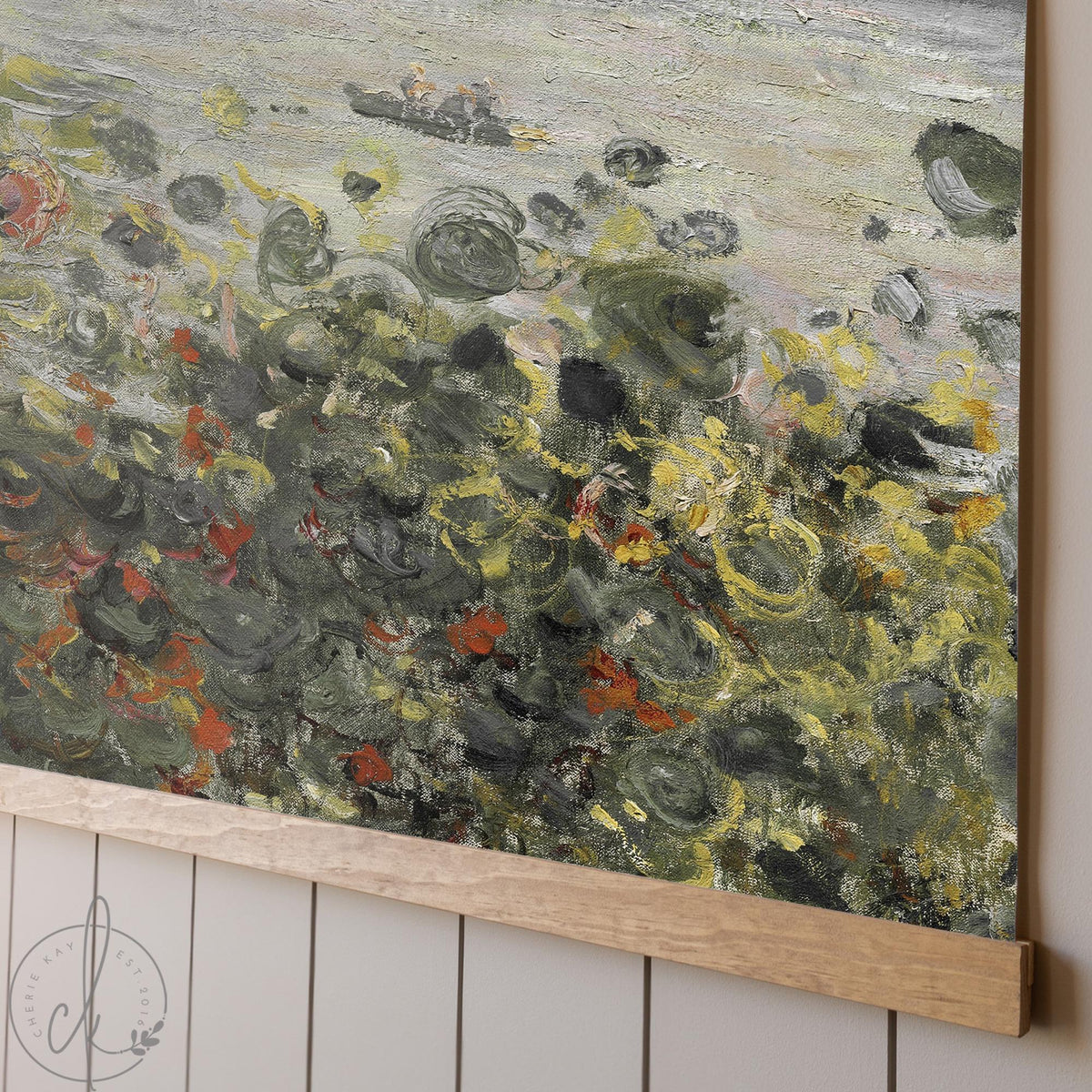 Monet Flower Painting | Large Impressionist Canvas Banner | Sunflower Vetheuil Wall Art | T140