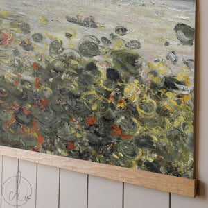 Monet Flower Painting | Large Impressionist Canvas Banner | Sunflower Vetheuil Wall Art | T140