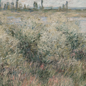 Sage Green Wall Art | Large Canvas Banner | Claude Monet Landscape Tapestry | T143