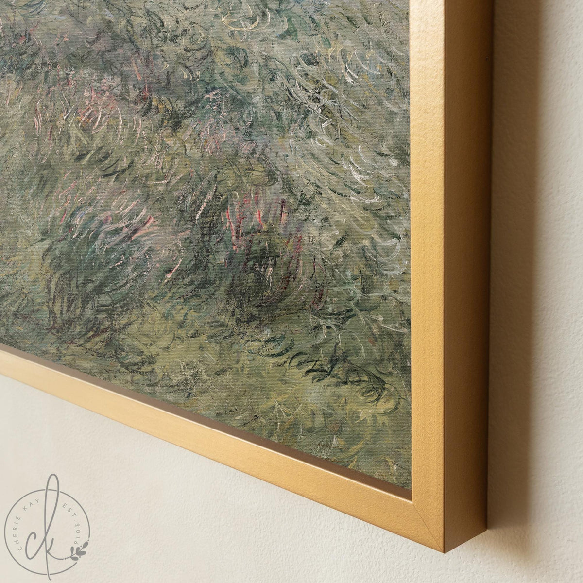 Framed Landscape Art | Claude Monet Banks of the Seine Canvas Print | Vintage Meadow Wall Decor | N8