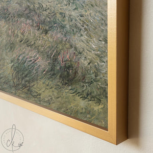 Framed Landscape Art | Claude Monet Banks of the Seine Canvas Print | Vintage Meadow Wall Decor | N8