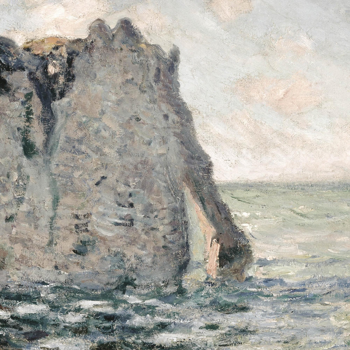 Monet Ocean Painting | Coastal Wall Art | Framed Canvas Print | Cliff Aval Étretat | N212