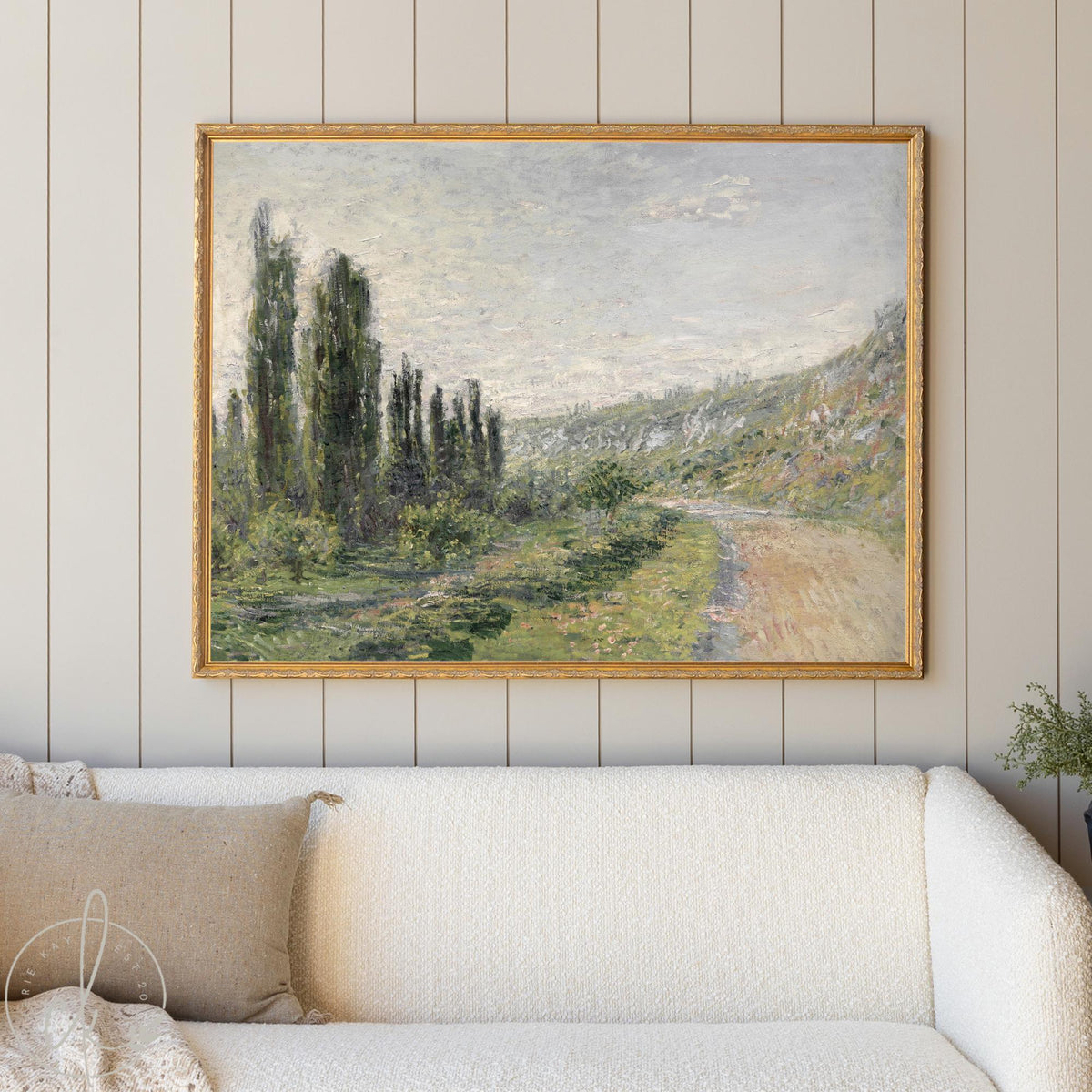 French Impressionist Art | Monet La Route de Vetheuil | Framed Canvas Landscape Wall Decor | N216