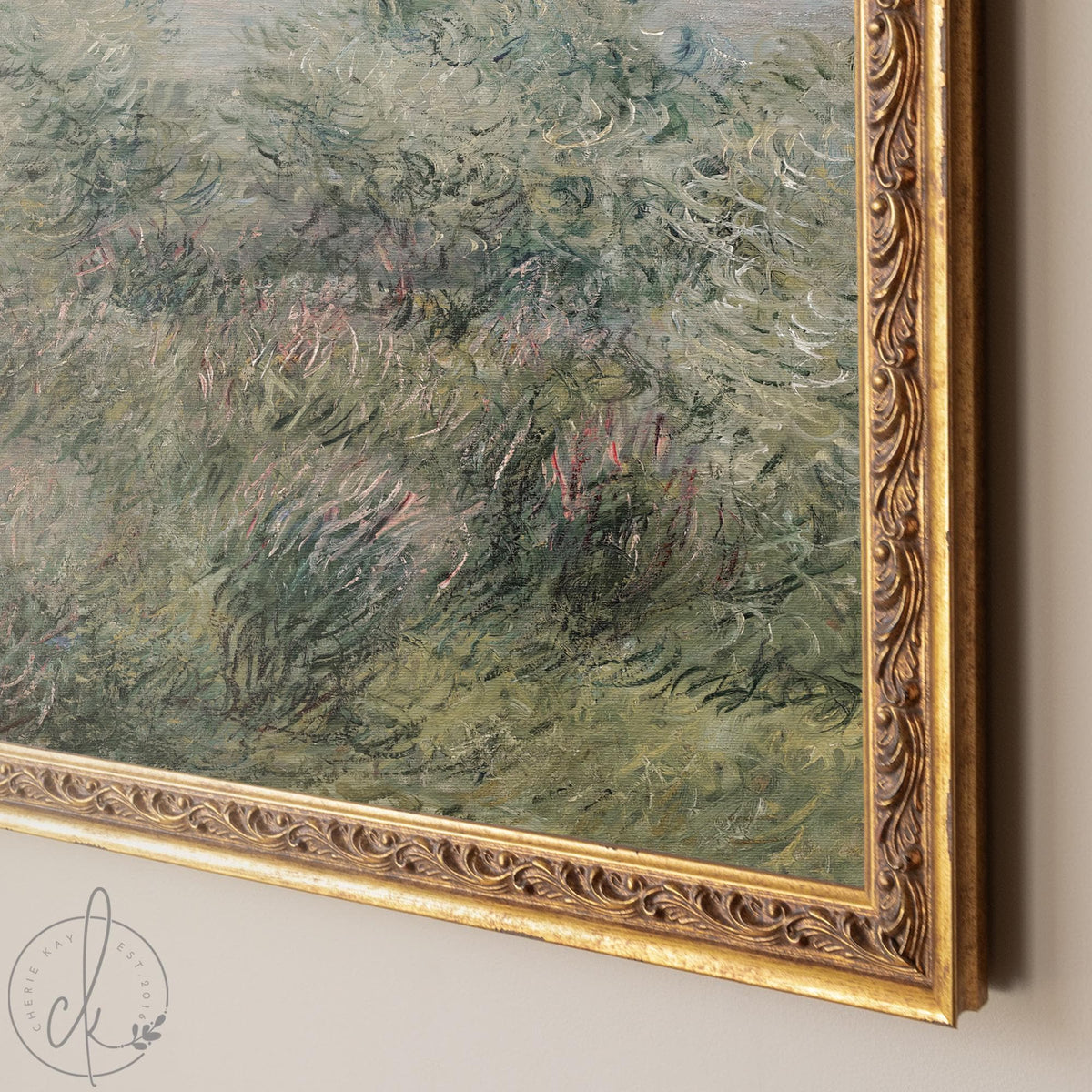 Monet Landscape Painting | Banks of the Seine Vétheuil | Gold Framed Wall Art for Living Room | N8