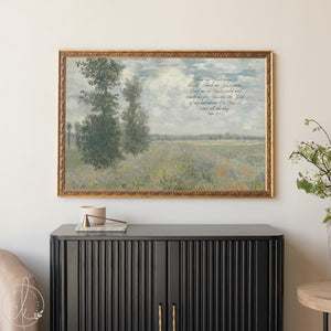Monet Framed Print | Poppy Field Painting | Psalm 25 Christian Wall Art | N99