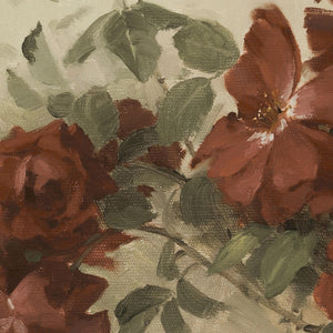 Burgundy Wall Art | Vintage Floral Still Life | Antique Gold Framed Canvas Print | N59