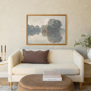 Monet Canvas Print | The Seine at Giverny Framed Wall Art | Impressionist River Landscape | N53