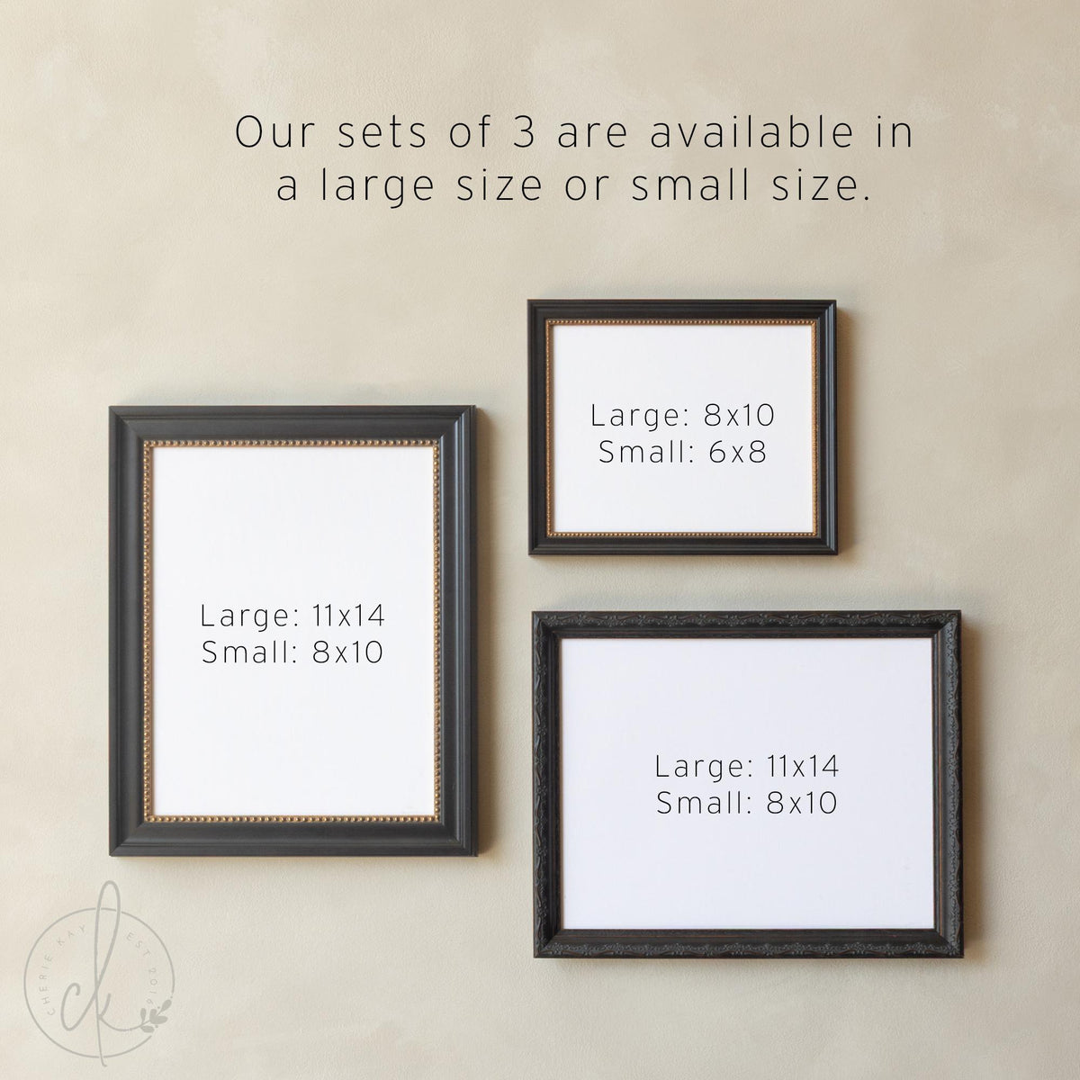 Antique Gold Picture Frame Set of 5 | Empty Ornate Frames for Your Own Art or Photos | Backboard & Acrylic, 6x8 to 11x14