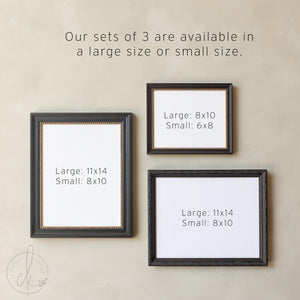 Antique Gold Picture Frame Set of 5 | Empty Ornate Frames for Your Own Art or Photos | Backboard & Acrylic, 6x8 to 11x14