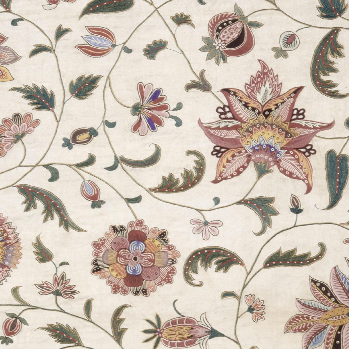 Floral Wall Tapestry | Jacobean Canvas Banner | Large Vintage Botanical Art | T155