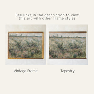 Framed Landscape Art | Claude Monet Banks of the Seine Canvas Print | Vintage Meadow Wall Decor | N8