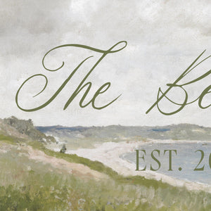 Coastal Wedding Decor | Personalized Last Name Sign | Framed Vintage Beach Painting | N62