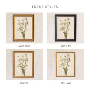 Daisy Wall Decor | Watercolor Flower Painting | Gold Framed Floral Still Life | N218
