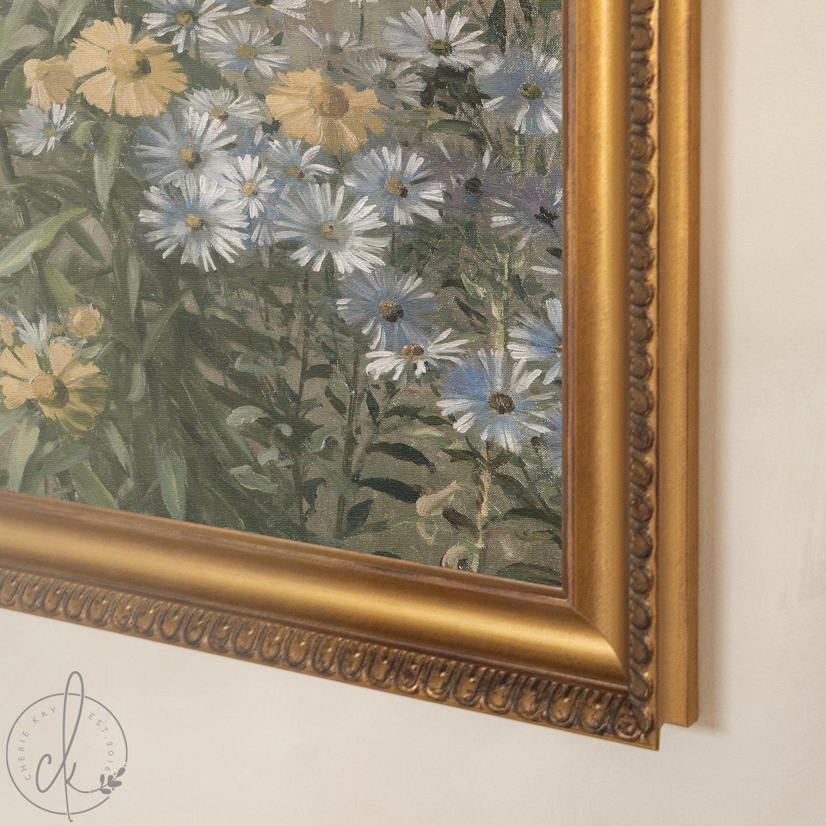 Vintage Botanical Print | Wildflower Still Life Canvas | Gold Framed Floral Wall Art | N22