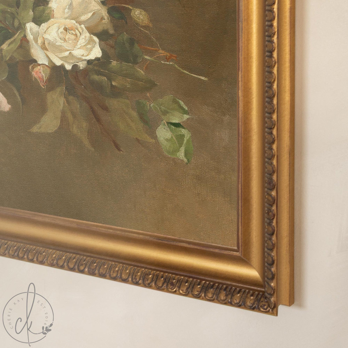 Bouquet Painting | Vintage Floral Still Life | Antique Gold Framed Canvas Wall Art | N129