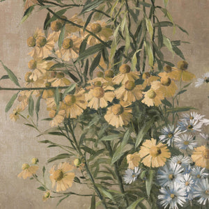Vintage Botanical Print | Wildflower Still Life Canvas | Gold Framed Floral Wall Art | N22