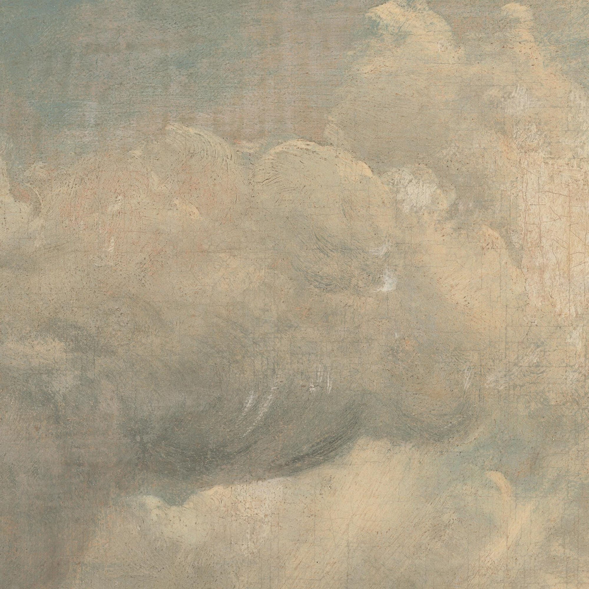 Vintage Cloud Painting | Sunlit Sky Wall Art | Framed Cloud Decor for Living Room | N139