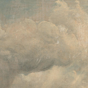 Vintage Cloud Painting | Sunlit Sky Wall Art | Framed Cloud Decor for Living Room | N139