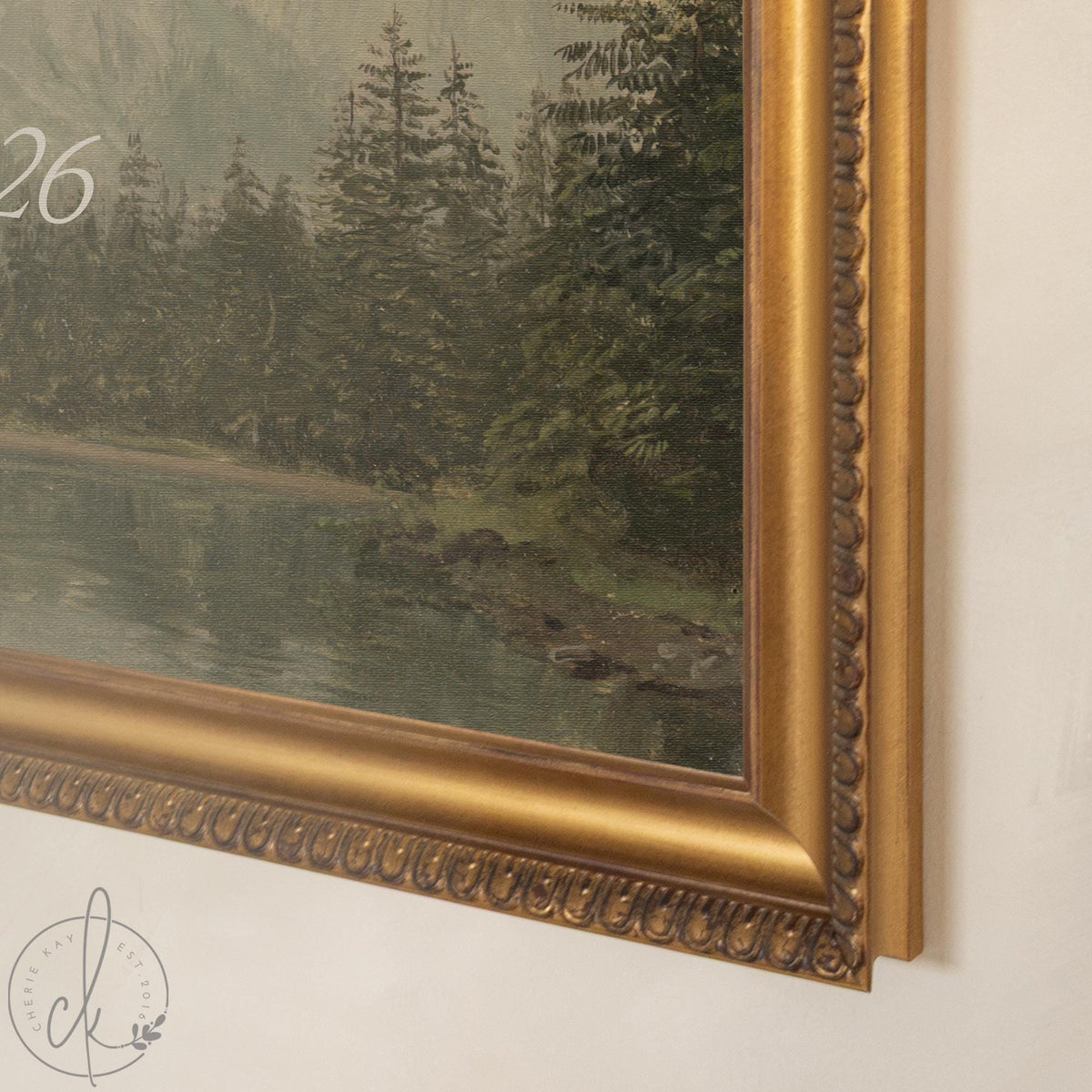 Last Name Wedding Sign | Framed Mountain Lake Canvas | Personalized Family Keepsake | N140