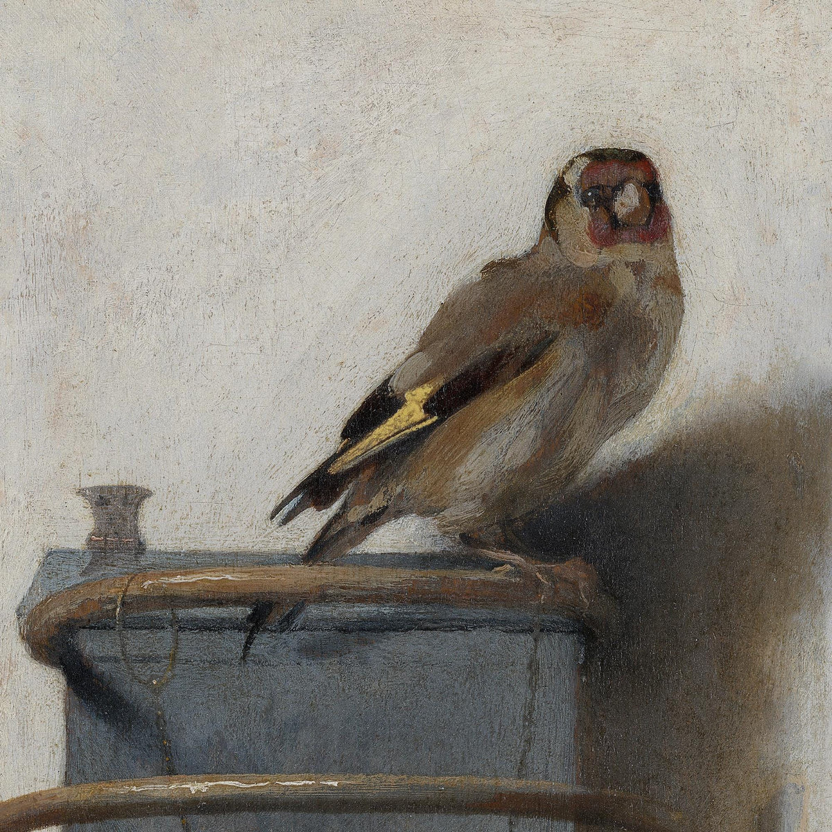 Vintage Bird Art | Framed Goldfinch Canvas Print | Moody Wall Decor for Living Room | N41