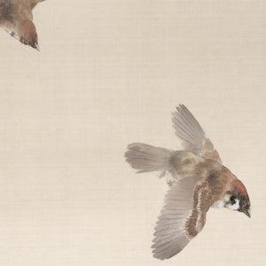 Sparrow Art Print | Vintage Framed Bird Canvas | Antique Gold Wall Decor | N110