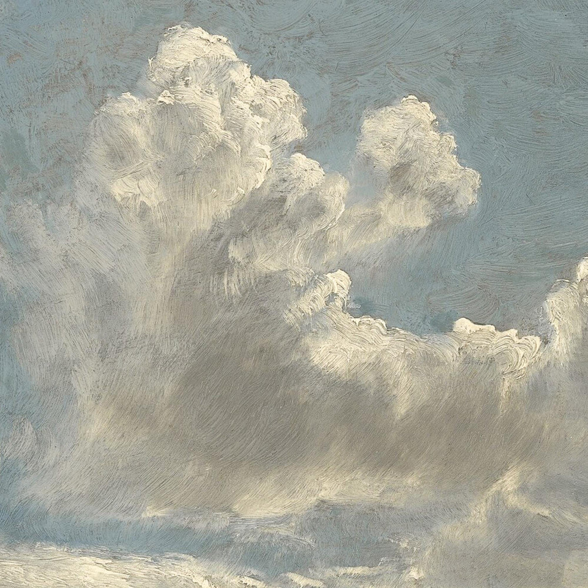 Cloud Art Print | Antique Landscape in Ornate Gold Frame | Living Room Wall Art | N135