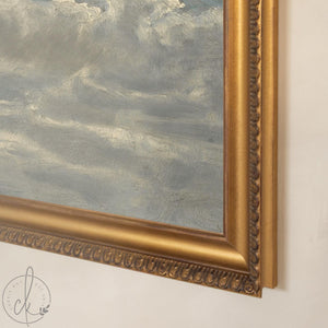 Cloud Art Print | Antique Landscape in Ornate Gold Frame | Living Room Wall Art | N135