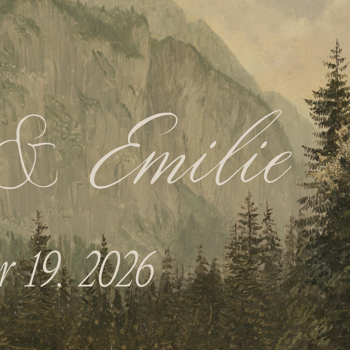 Last Name Wedding Sign | Framed Mountain Lake Canvas | Personalized Family Keepsake | N140