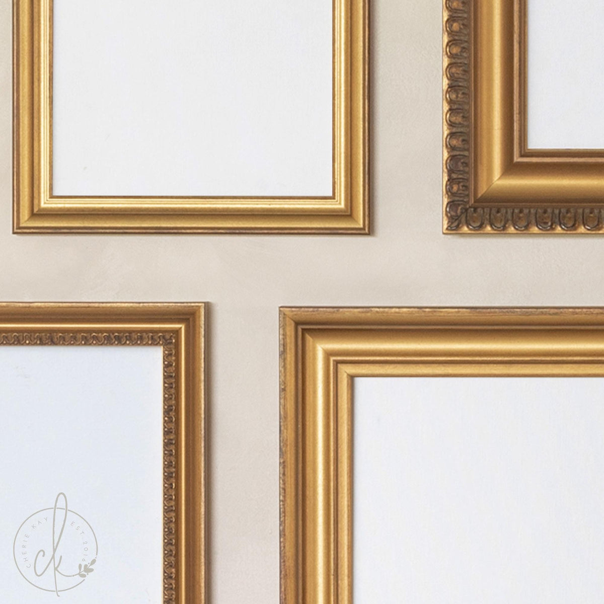 Vintage Gold Gallery Wall Frame Set | Empty Ornate Picture Frames with Backboard and Acrylic | Five Sizes 6x8 to 11x14 | #1