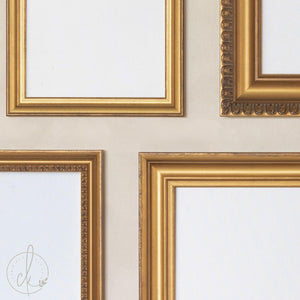 Vintage Gold Gallery Wall Frame Set | Empty Ornate Picture Frames with Backboard and Acrylic | Five Sizes 6x8 to 11x14 | #1