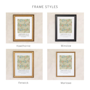 Scripture Art Print | William Morris Floral Wall Art | Lamentations 3:22-23 Framed Decor | N143