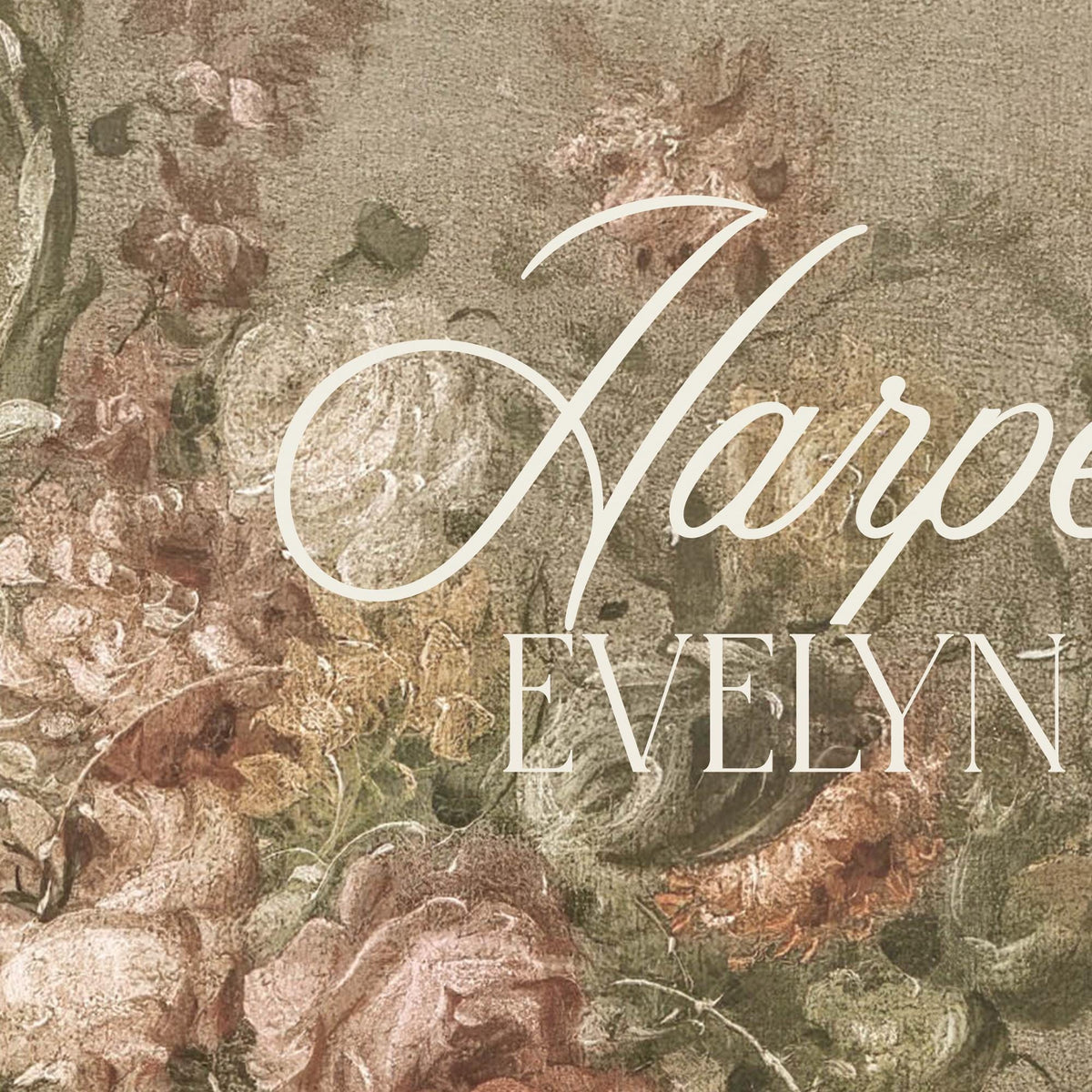 Victorian Nursery Name Sign | Personalized Baby Girl Canvas in Gold Frame | Antique Floral Decor Over the Crib | N147