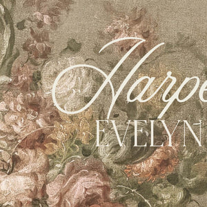 Victorian Nursery Name Sign | Personalized Baby Girl Canvas in Gold Frame | Antique Floral Decor Over the Crib | N147