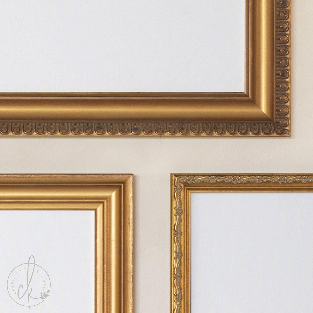 Vintage Gold Gallery Wall Frame Set | Empty Ornate Picture Frames with Backboard and Acrylic | Five Sizes 6x8 to 11x14 | #1