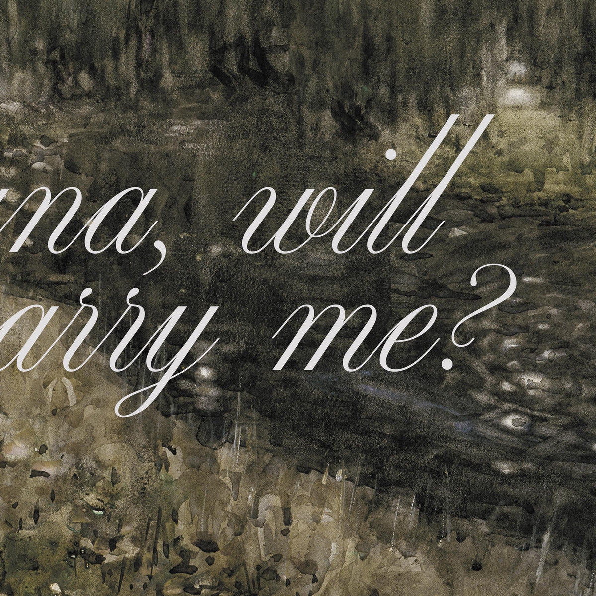 Will You Marry Me Sign | Personalized Gold Frame Landscape Canvas | Marriage Proposal Decor and Keepsake | N160