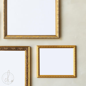 Antique Gold Picture Frame Set of 5 | Empty Ornate Frames for Your Own Art or Photos | Backboard & Acrylic, 6x8 to 11x14