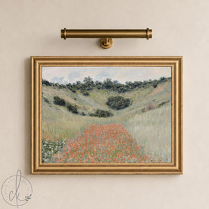 Monet Poppies | Giverny Countryside Wall Art | Large Ornate Gold Framed Canvas Print | N202