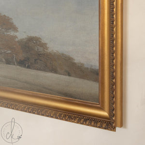 Vintage Fall Art | Autumn Wall Decor Framed Canvas in Ornate Gold Frame | Fall Tree Painting for the Living Room | N228