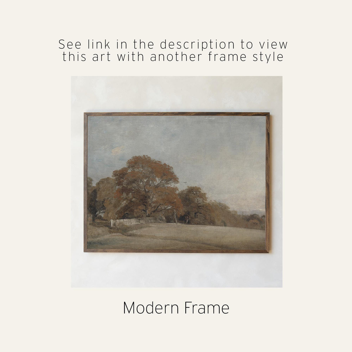 Vintage Fall Art | Autumn Wall Decor Framed Canvas in Ornate Gold Frame | Fall Tree Painting for the Living Room | N228