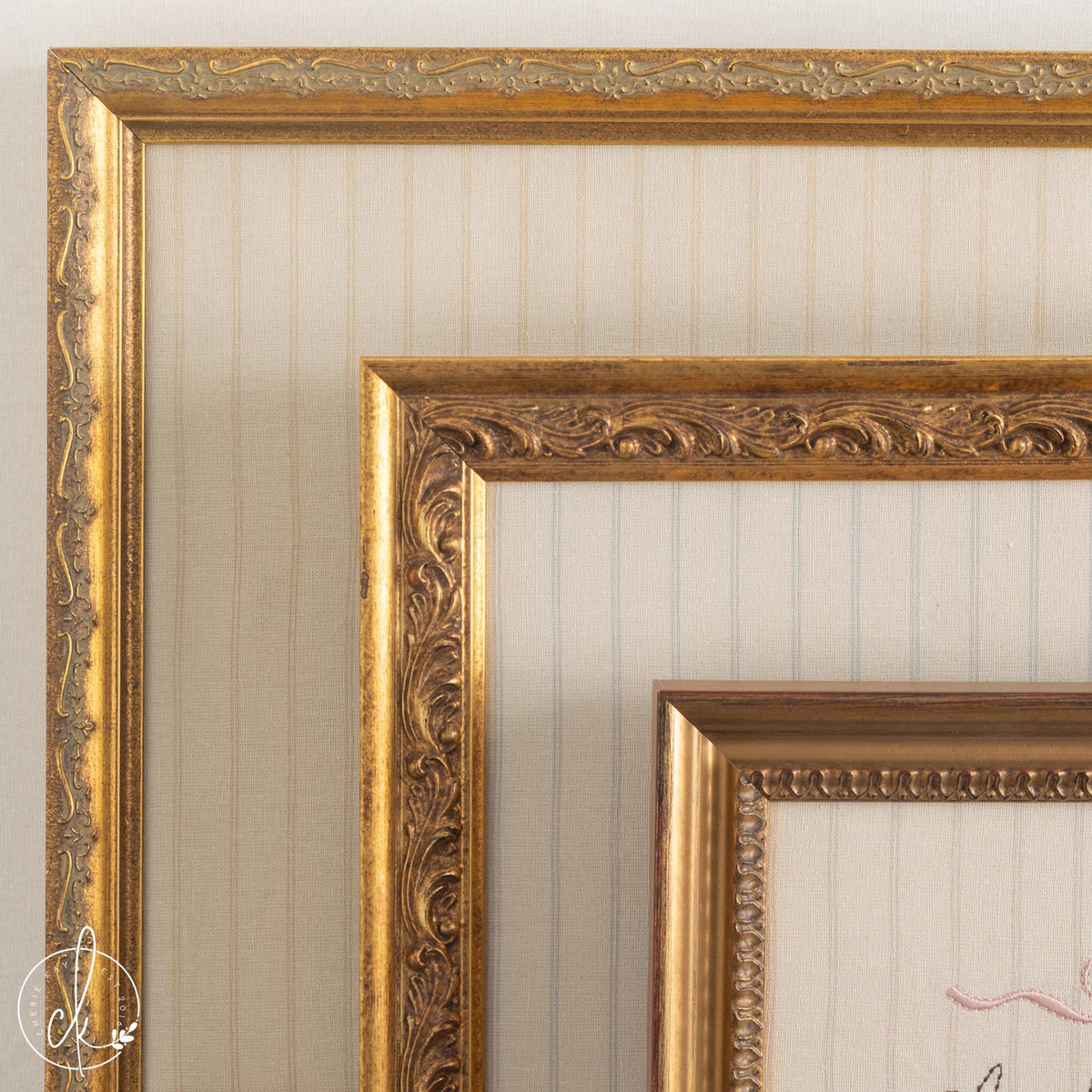 Girl Nursery Decor | Personalized Name Sign with Bow | Embroidered Ornate Gold Frame