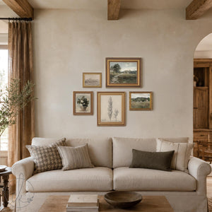 Vintage Landscape Prints | 5 Gallery Wall Prints, Ornate Gold Frames | Hallway Wall Art | G22-1