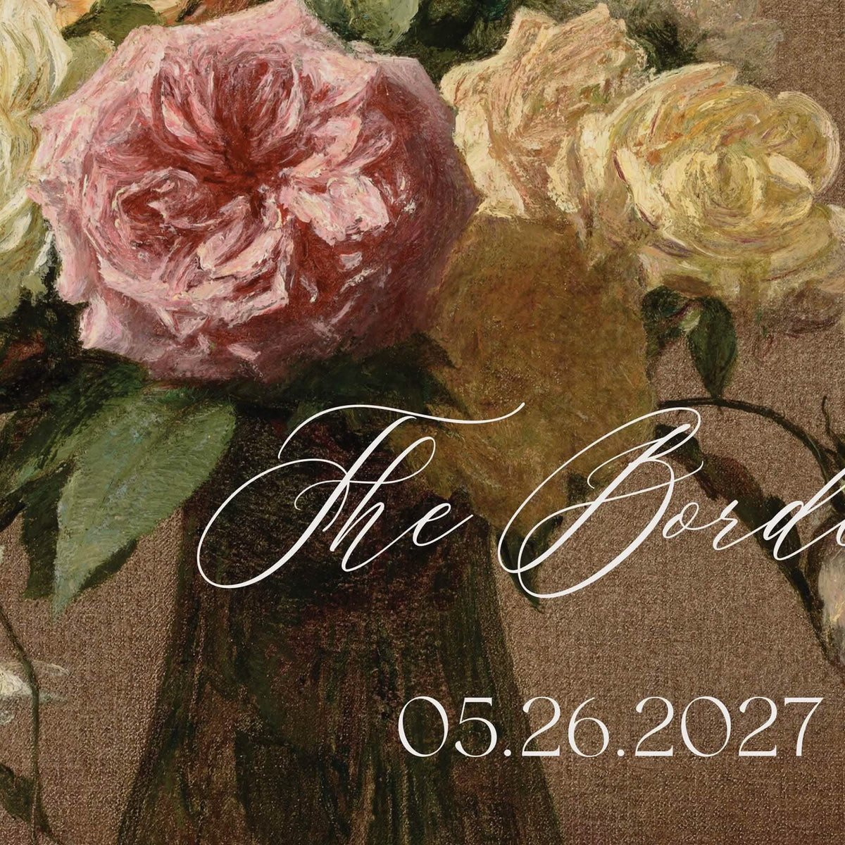 Wedding Signs | Personalized Vintage Rose Canvas | Ornate Gold Frame | N250